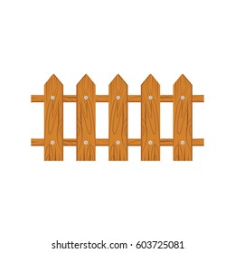 Wooden fence on white background isolated on white background