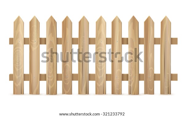 Wooden Fence On White Background Vector Stock Vector (Royalty Free ...