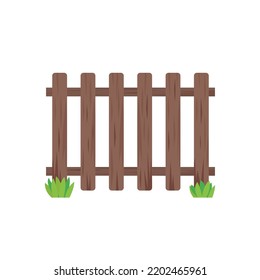 wooden fence on white, vector