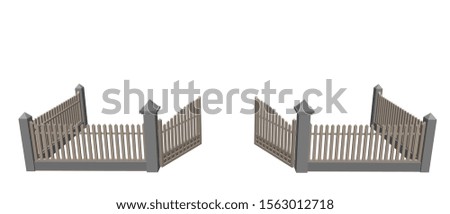 wooden fence by the canyon in Badlands National Park , SD , USA