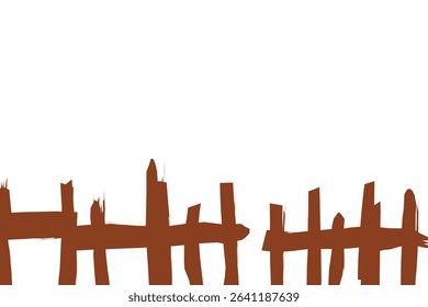 wooden fence silhouette frame design with empthy space background.eps
