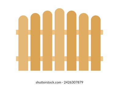 Valla de madera simple vector gráfico plano. Ilustración aislada de valla de piquete de estilo de dibujos animados.