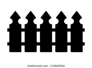 Wooden Fence Simple Silhouette Design Isolated Stock Vector (Royalty ...