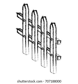 wooden fence small blurred silhouette on white background vector illustration