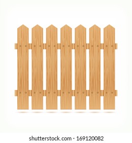 Wooden fence tile isolated vector illustration