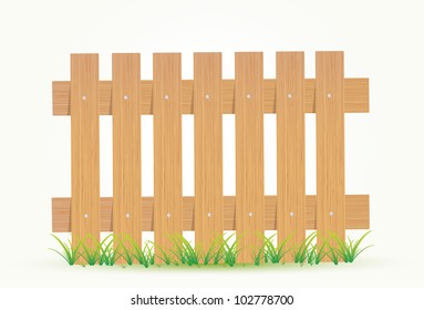 Wooden fence. Vector