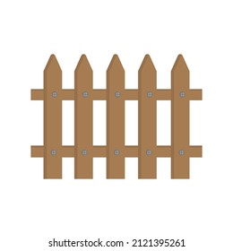 Wooden fence. Fence, vector illustration, isolated on white background