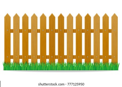 Wooden Fence Vector Illustration Isolated On Stock Vector (Royalty Free ...