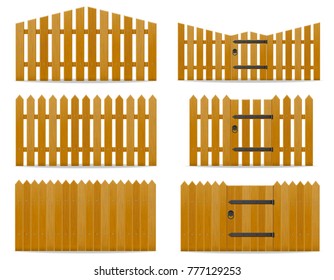 wooden fence vector illustration isolated on white background