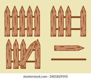 wooden fence. wood texture. elements for the constructor