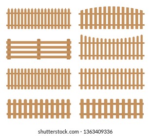 Wooden Fenze Set Vector Illustration Stock Vector (Royalty Free ...