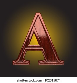 wooden figure made in vector