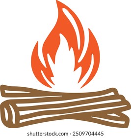 A wooden fire vector image, ideal for multipurpose use. Its clean and minimalistic design offers versatility for a wide range of applications, including logos, icons, and graphic designs