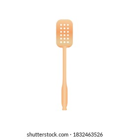 Wooden flippers. Turner spatula vector illustration isoalted on white background. Natural wood material for cooking. Suitable for Realistic 3d Mockup. 34/35