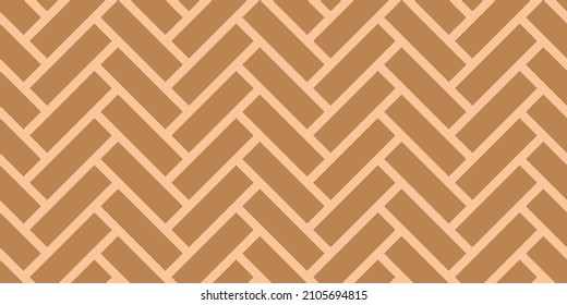 Wooden floor herringbone seamless geometric pattern tile. Vector flat illustration of flooring parquet design diagonal texture. Design for background, wallpaper, wrapping