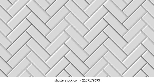 Wooden floor herringbone seamless geometric pattern tile. Vector flat illustration of white tile seamless pattern backdrop diagonal texture. Design for background, wallpaper, wrapping