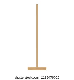 Wooden floor mop for housecleaning on white background