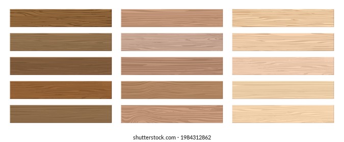 Wooden floor. Realistic interior hardwood flooring. Parquet timber samples set. Isolated decorative laminate covers. Natural materials. Lumber for building. Vector wood boards mockup svg