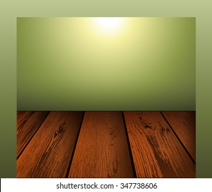 Wooden floor scene background, vector illustration.