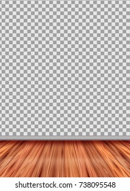 Wooden floor with transparent effect background