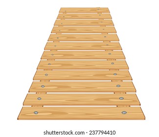 Wooden flooring from boards on white background insulated
