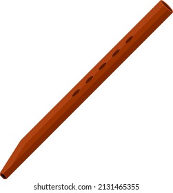 Wooden flute, illustration, vector on a white background.