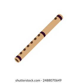 Wooden flute music instrument emoji symbol illustration