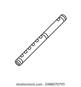 Wooden flute music instrument emoji symbol illustration