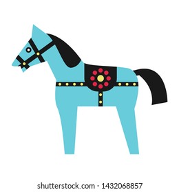 Wooden Folk Horse. Vector Decorative Illustration For Logos, Stickers, Labels, Tags And Other Design.