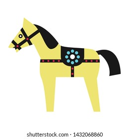 Wooden Folk Horse. Vector Decorative Illustration For Logos, Stickers, Labels, Tags And Other Design.