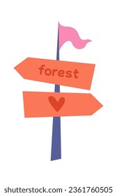 Ilustración de vectores de señales de navegación forestal de madera