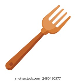 Wooden fork isolated on white