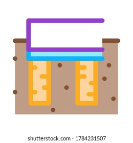 wooden foundation icon vector. wooden foundation sign. color symbol illustration