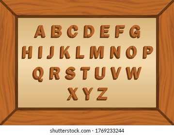 marco de madera y letras de madera en 3d