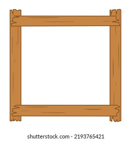 Wooden Frame Cartoon Illustration with Copy Space Area
