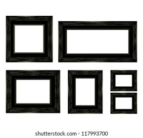 Wooden frame. Collection of 6 empty wooden frame in vector EPS 10.