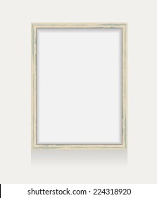 Wooden  frame decoration  with shadow. Vector illustration 