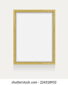 Wooden  frame decoration  with shadow. Vector illustration 
