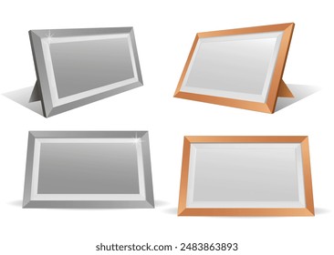 Pantalla de marco de madera. Vector Eps