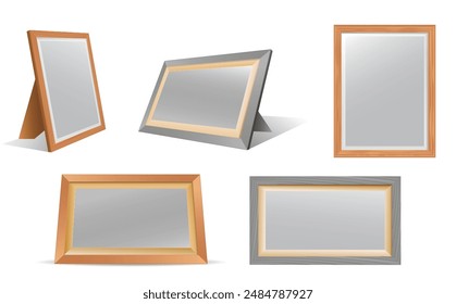 Wooden Frame Display. Eps Vector