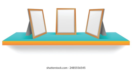 Wooden Frame Display. Eps Vector