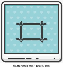 Wooden frame flat vector icon.