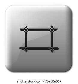 Wooden frame flat vector icon.