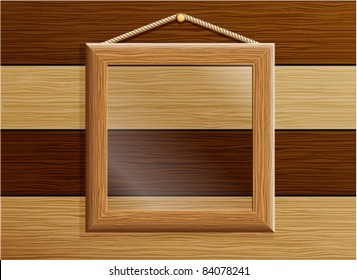 wooden frame with glass vector