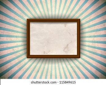 Wooden frame with grungy rays