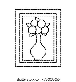 wooden frame with houseplant in vase decoration interior