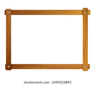 wooden frame isolated on white background. vector illustration., 