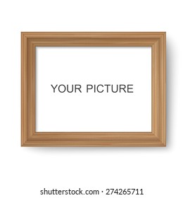 Wooden frame isolated on a white background