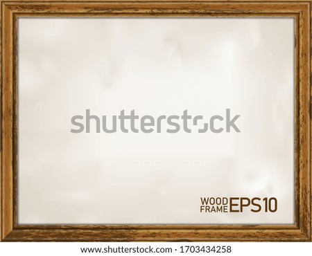 Wooden frame isolated on white background, vector illustration