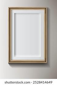 Wooden frame on gray background for decoration